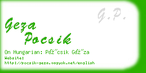 geza pocsik business card